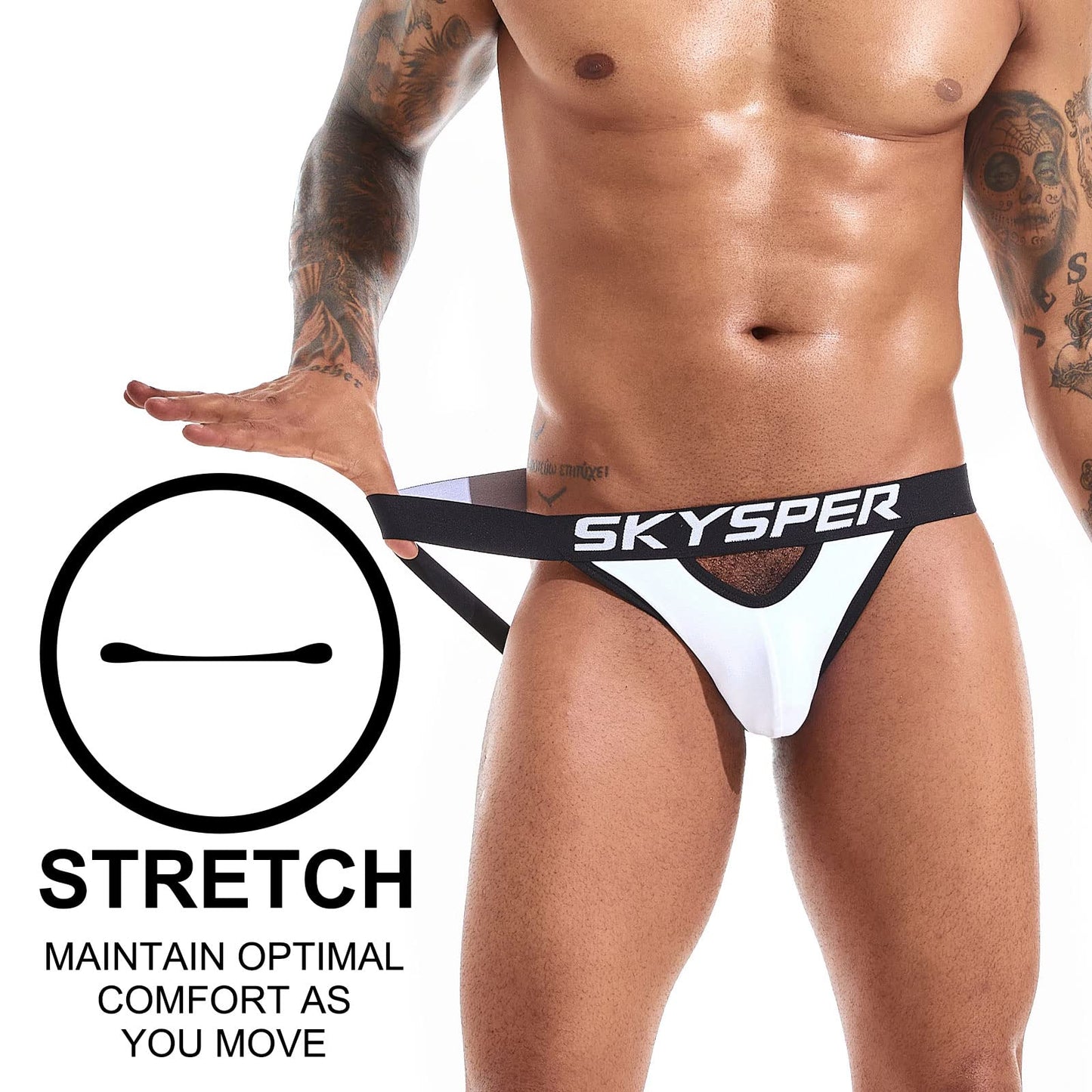 SKYSPER Jockstrap For Men Workout Jock Straps Male Underwear Athletic Supporter Sexy G-Strings