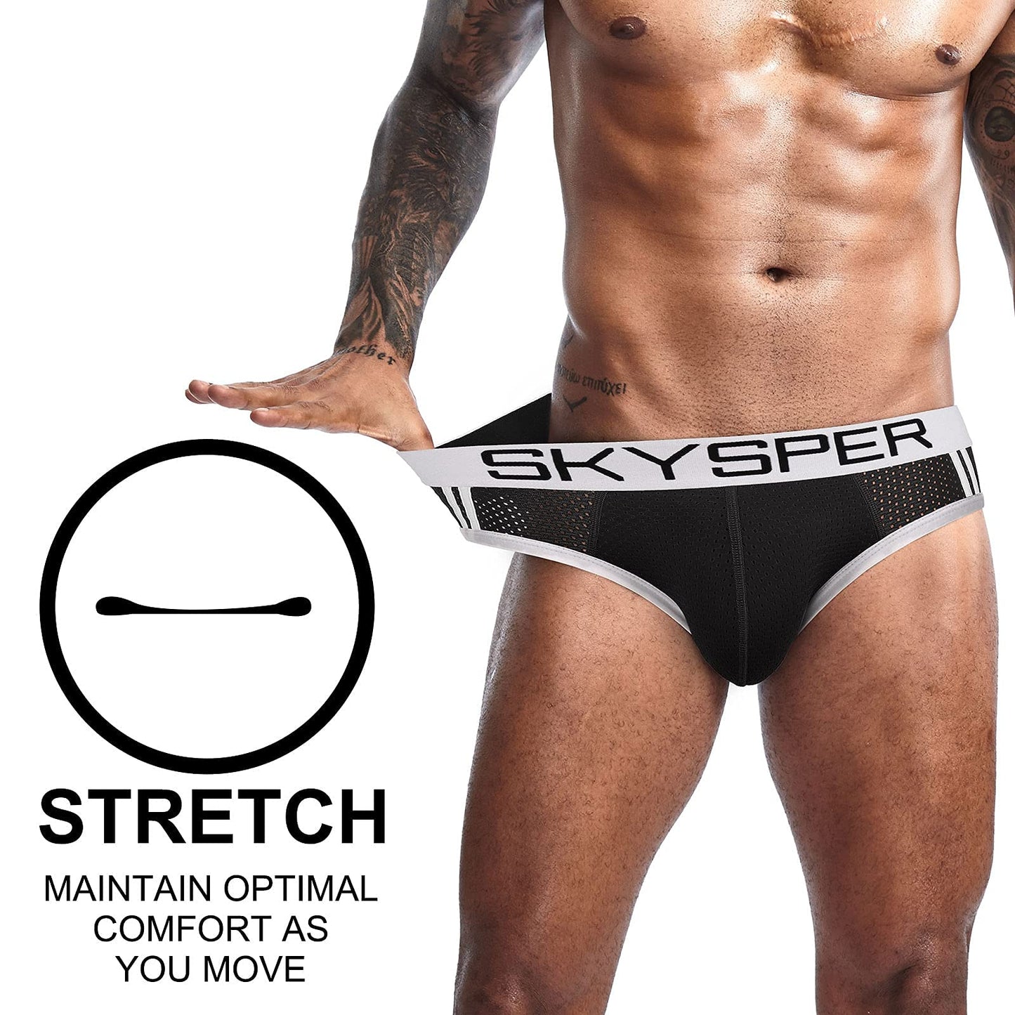 SKYSPER Mens Jockstrap Underwear Jock Straps Male Athletic Supporters for Men