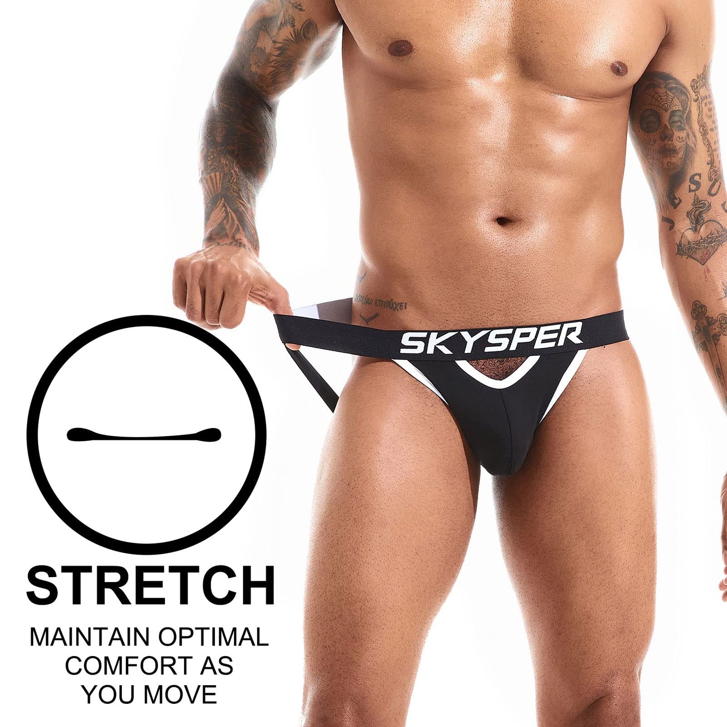 SKYSPER Jockstrap For Men Workout Jock Straps Male Underwear Athletic Supporter Sexy G-Strings