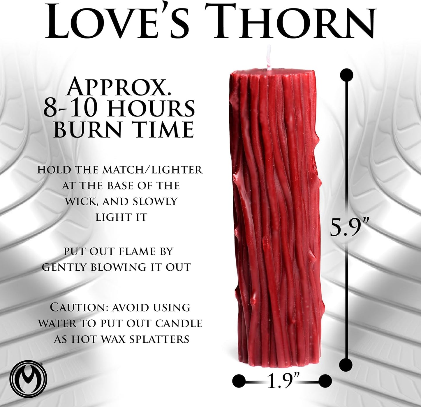 Thorn Drip Candle for Wellness and Relaxation & Romantic Candle Massage. Low Melting Point. Unscented Paraffin Body Wax. Perfect Spa Gift for Self-Care. 1 Piece, Red.