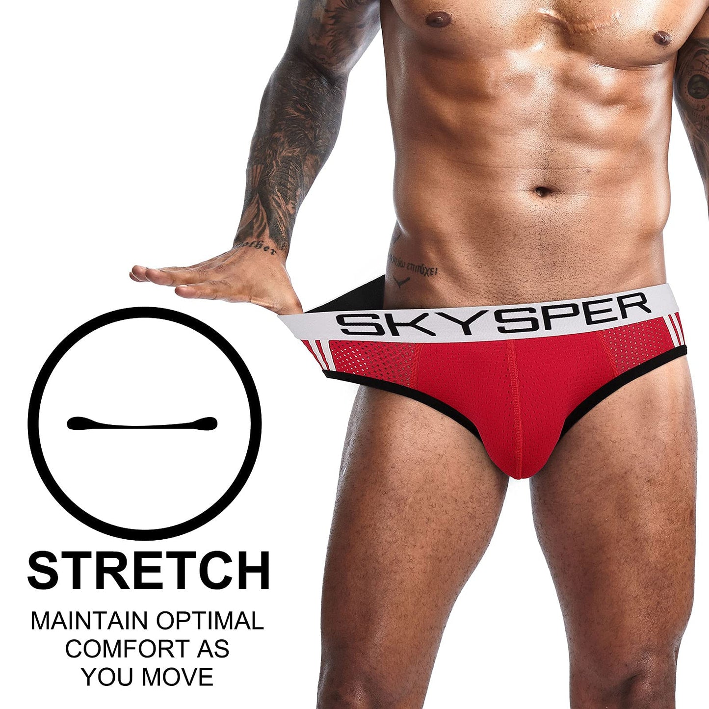 SKYSPER Mens Jockstrap Underwear Jock Straps Male Athletic Supporters for Men