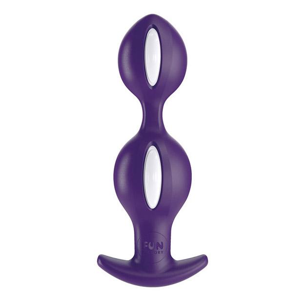 Fun Factory B Balls Duo Reactive Anal Plug White/Dark Violet