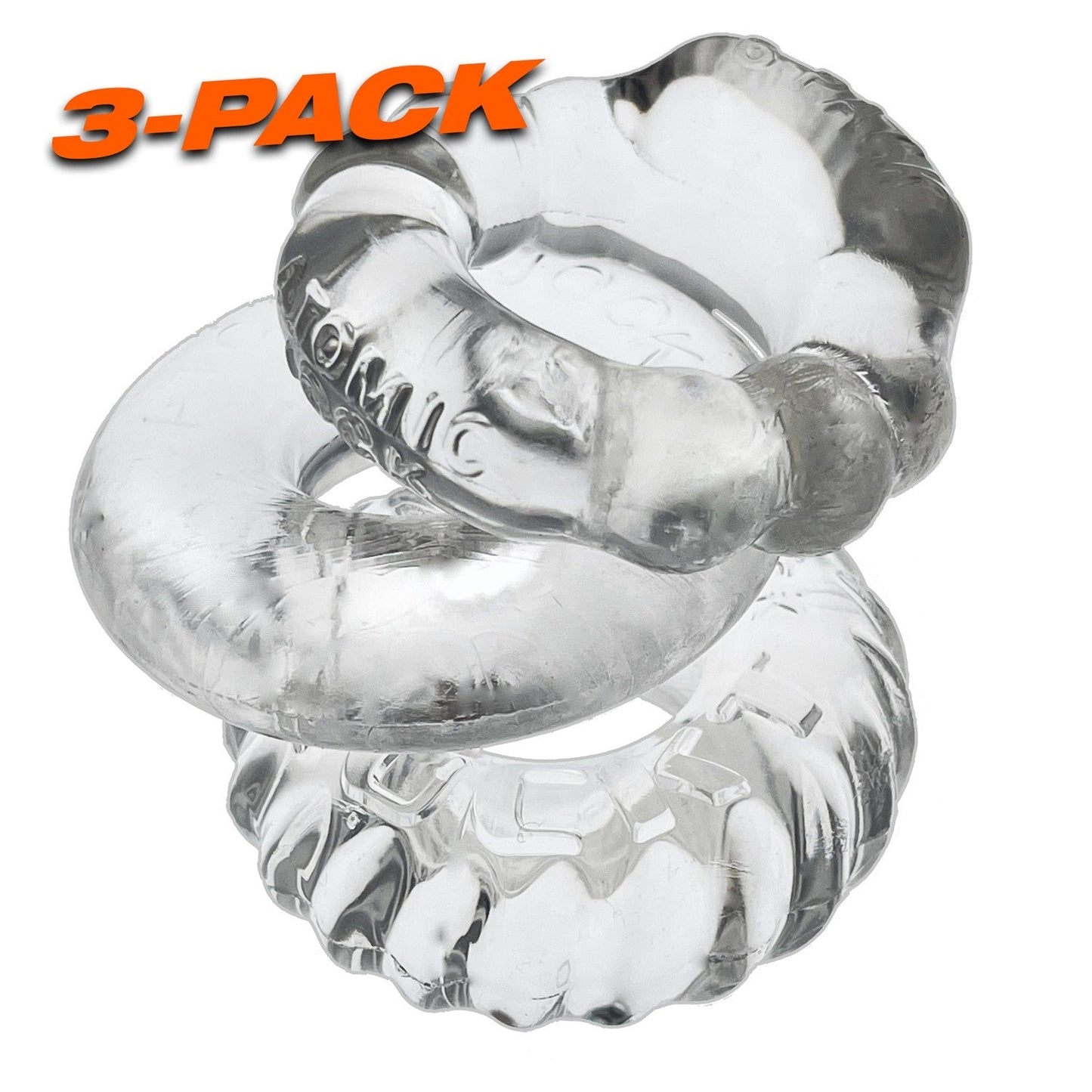 BONEMAKER 3-pack boner cockring kit - CLEAR