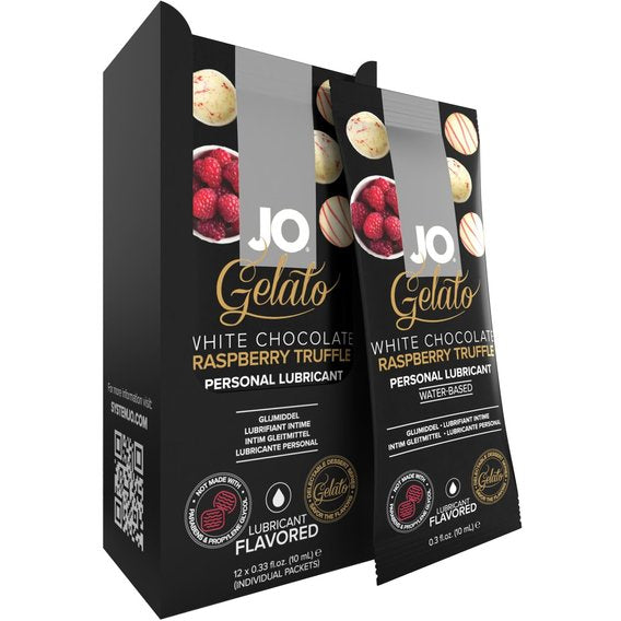 JO Gelato White Chocolate Raspberry Foil Display Box 12 x 10mL