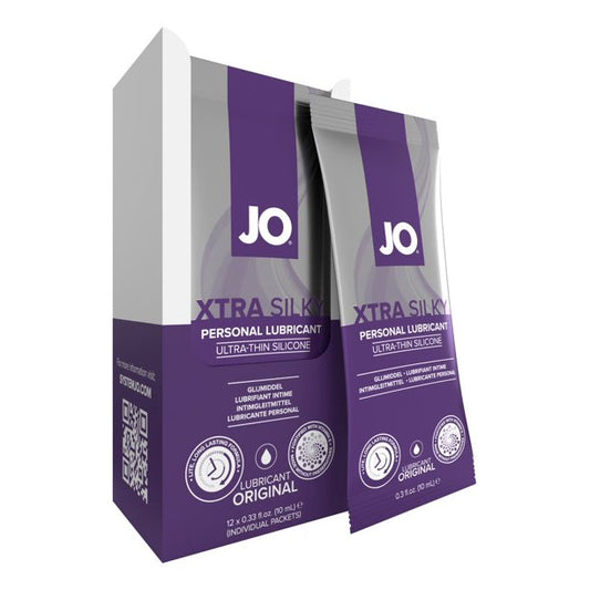 JO Xtra Silky Silicone Foil Display Box - 12 x 10mL